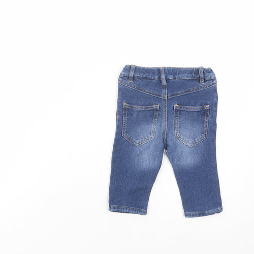 H&M Baby Blue  Cotton Jogger Jeans Size 3-6 Months  Button