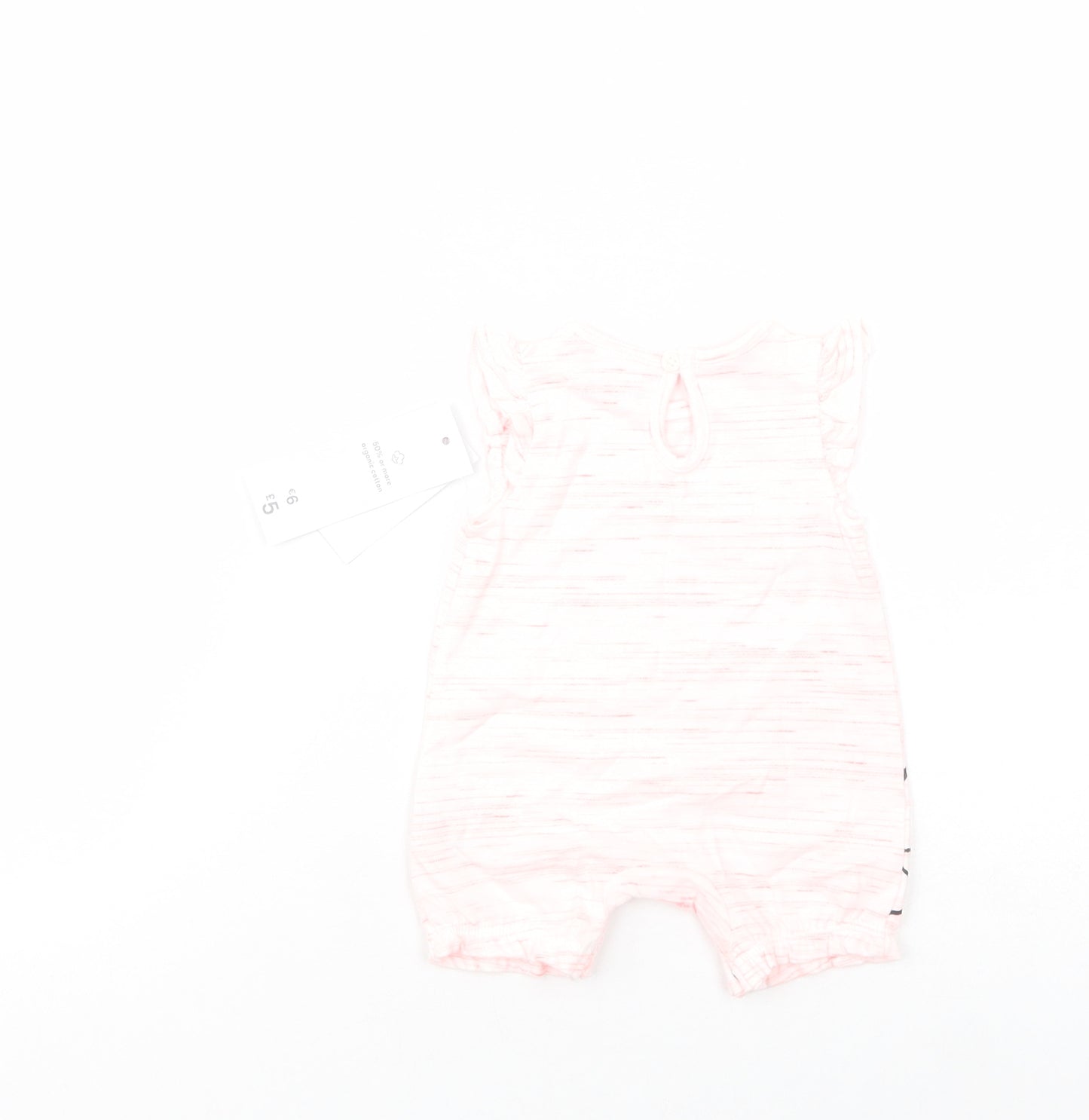 F&F Baby Pink  Cotton Romper One-Piece Size Newborn  Snap