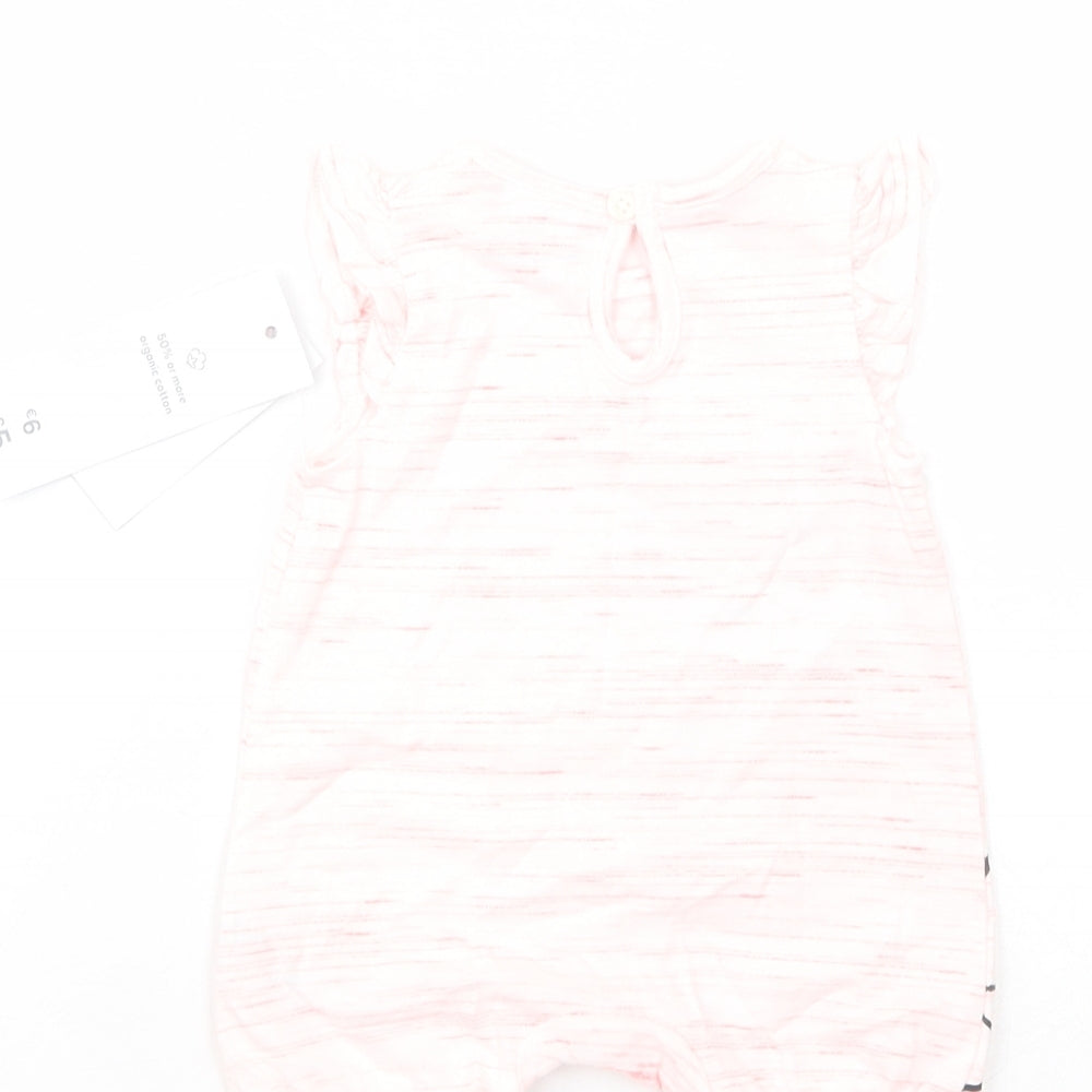 F&F Baby Pink  Cotton Romper One-Piece Size Newborn  Snap