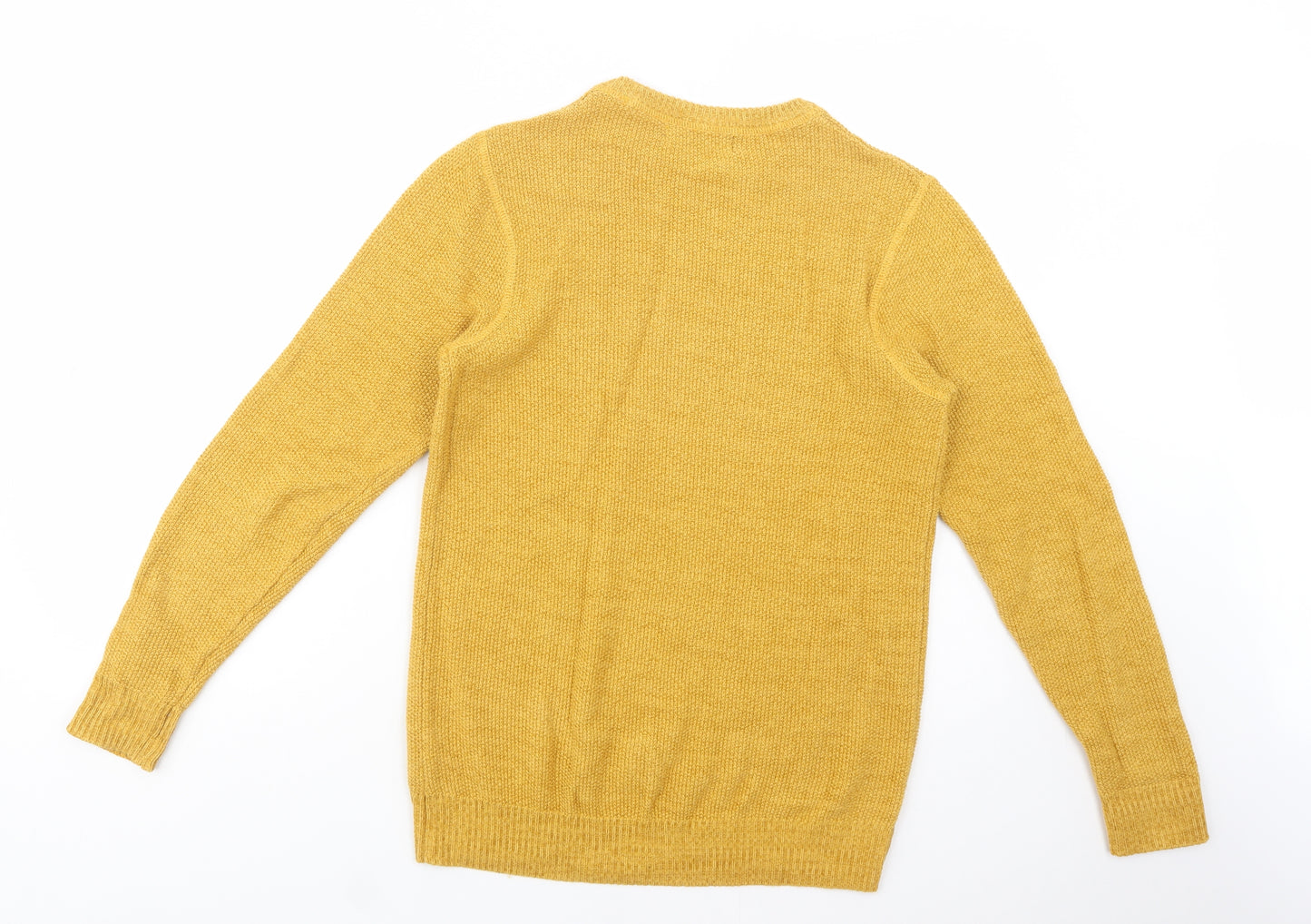 Primark Mens Yellow Crew Neck  Cotton Pullover Jumper Size S