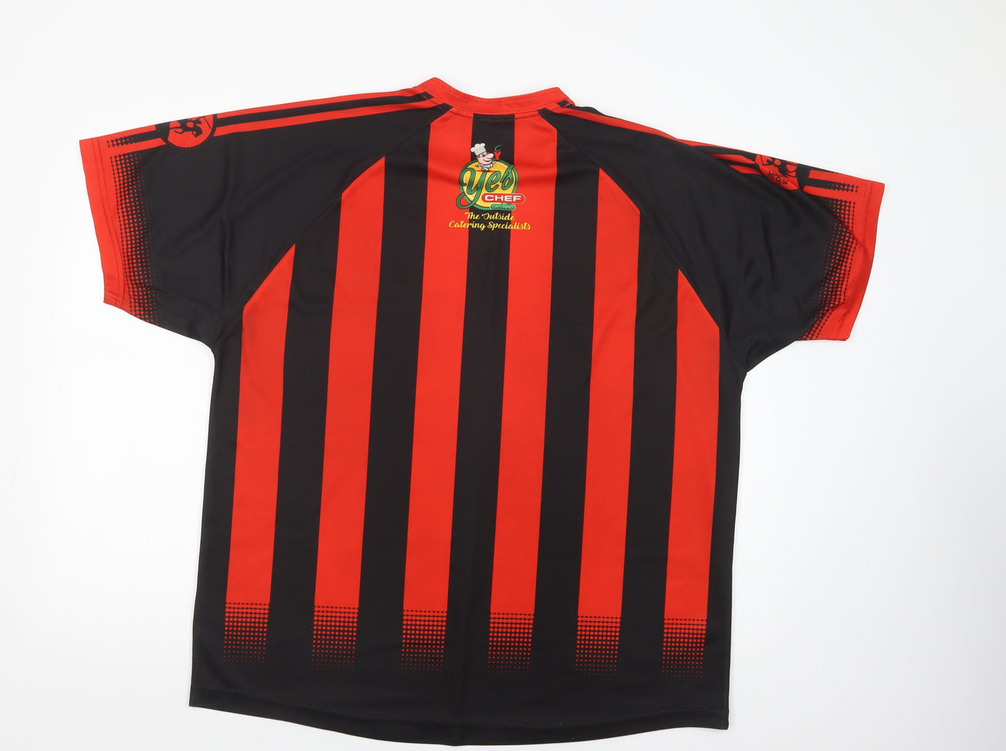 O'Neills Mens Red Striped Polyester  T-Shirt Size XL Crew Neck