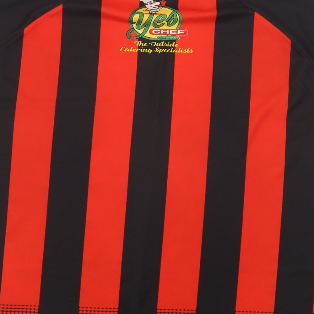 O'Neills Mens Red Striped Polyester  T-Shirt Size XL Crew Neck