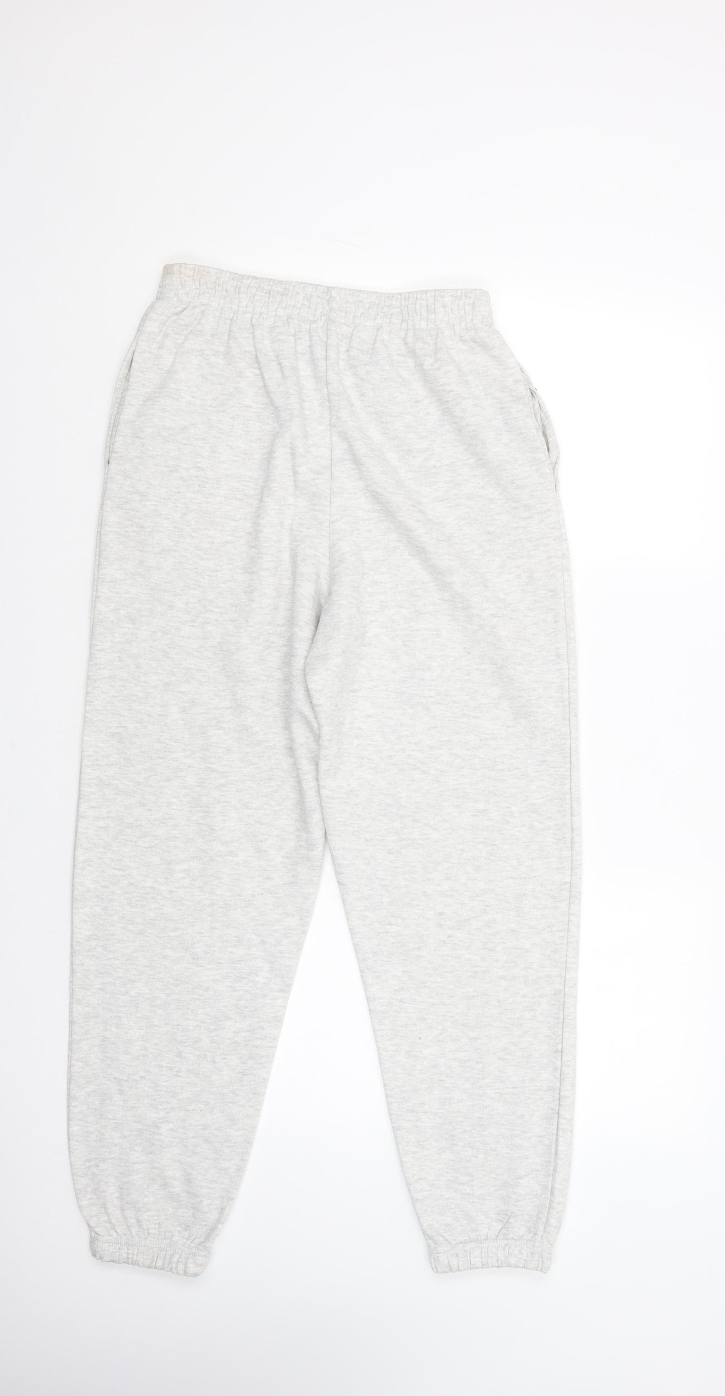New Look Womens Grey  Cotton Jogger Trousers Size 10 L29 in Regular