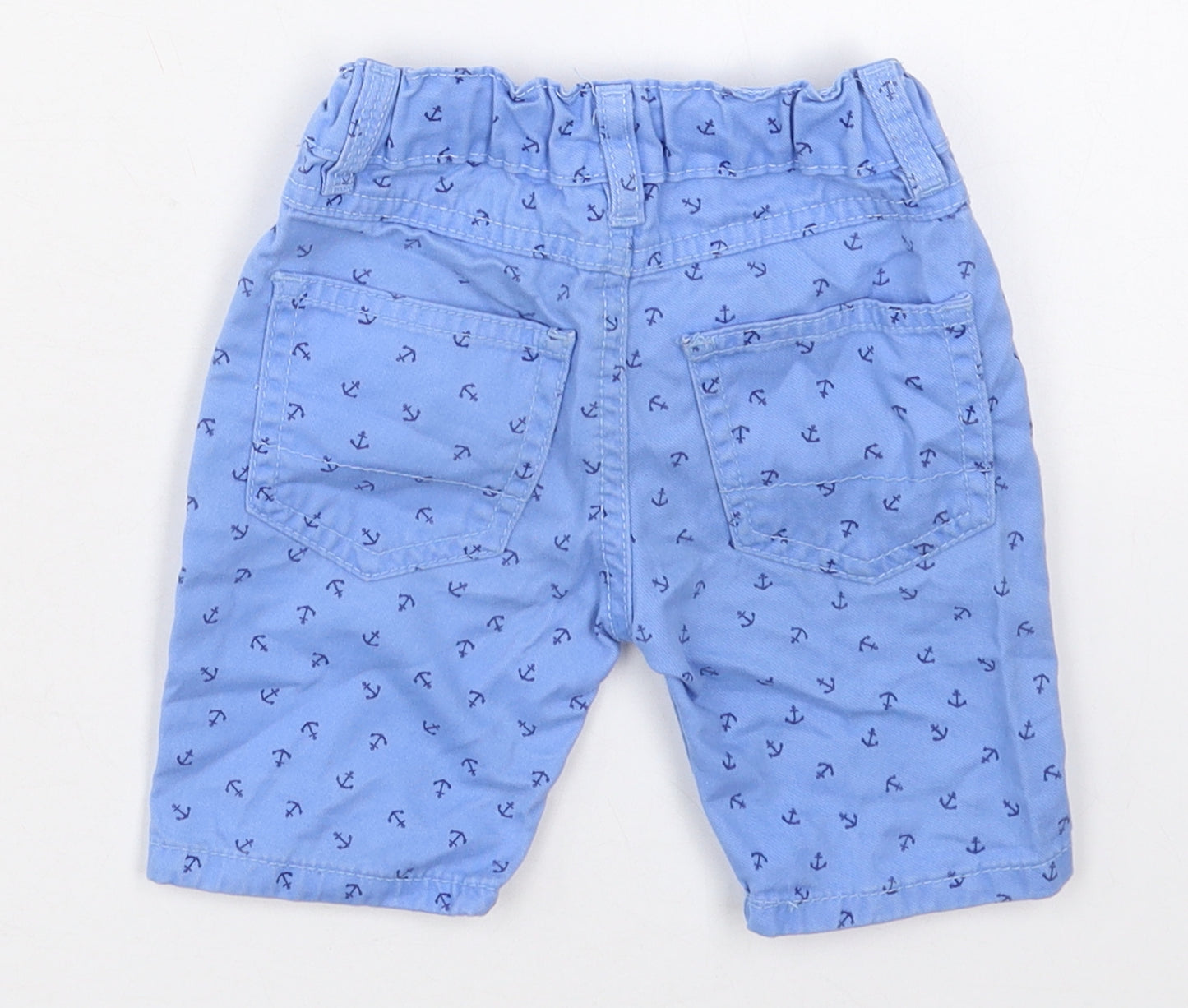 Dunnes Boys Blue  Cotton Capri Jeans Size 9-12 Months  Button - Anchors