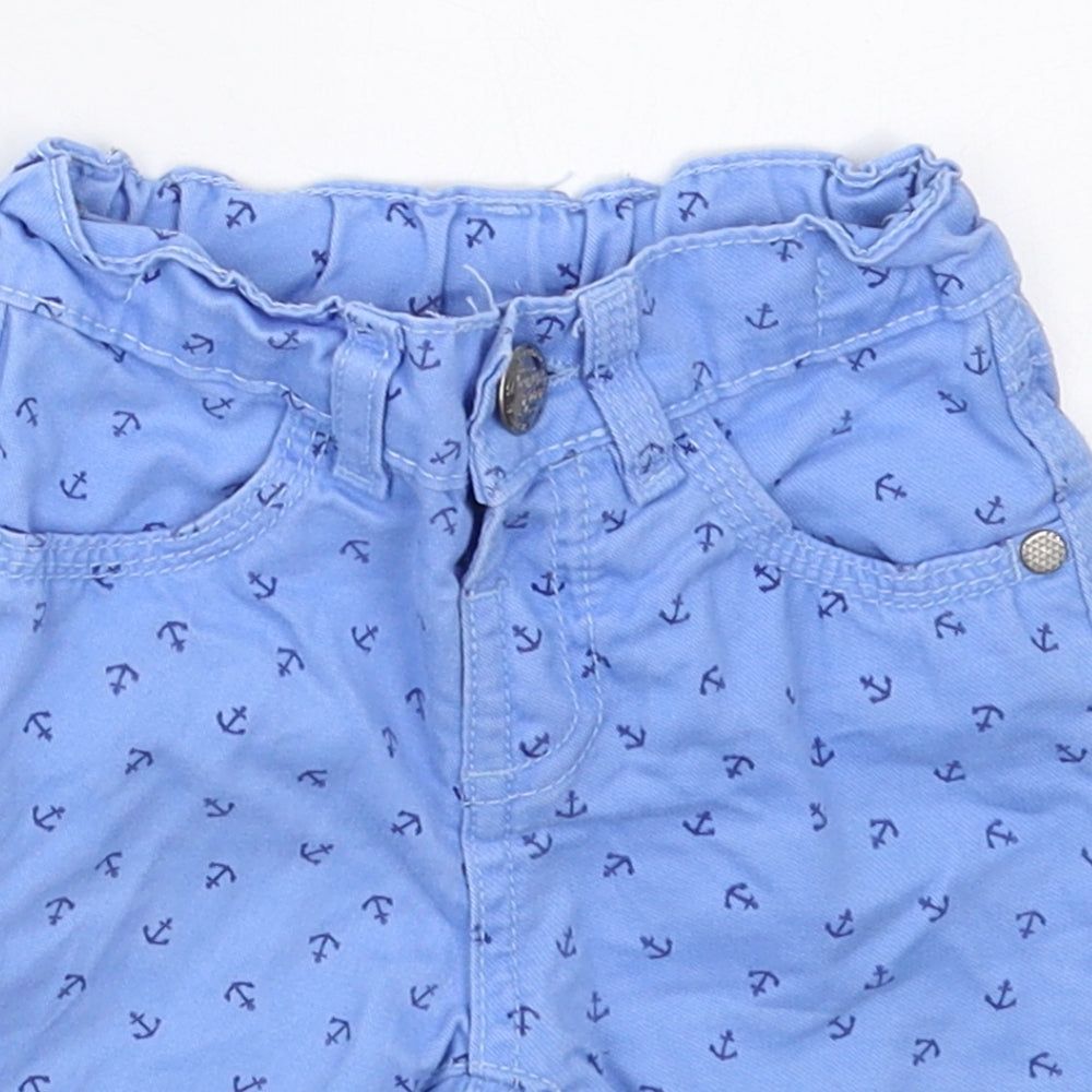 Dunnes Boys Blue  Cotton Capri Jeans Size 9-12 Months  Button - Anchors