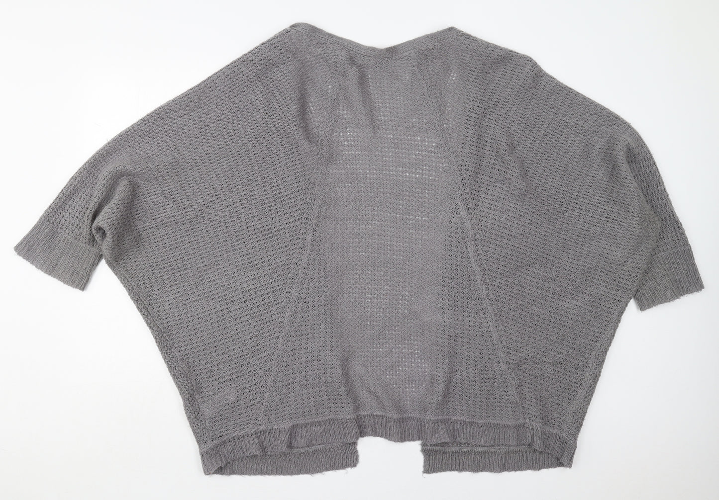Evie Womens Grey V-Neck  Acrylic Cardigan Jumper Size 18