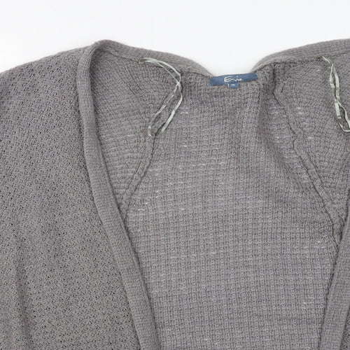 Evie Womens Grey V-Neck  Acrylic Cardigan Jumper Size 18