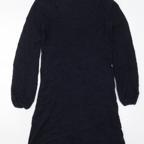 Oasis Womens Blue  Cotton Jumper Dress  Size XS  Round Neck Pullover