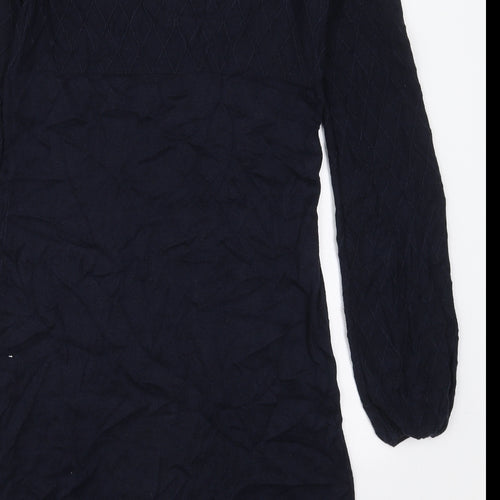 Oasis Womens Blue  Cotton Jumper Dress  Size XS  Round Neck Pullover