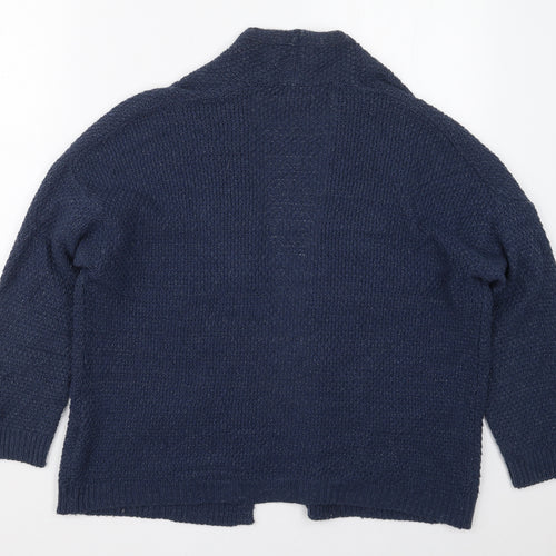 Carina Ricci Womens Blue V-Neck  Acrylic Cardigan Jumper Size M