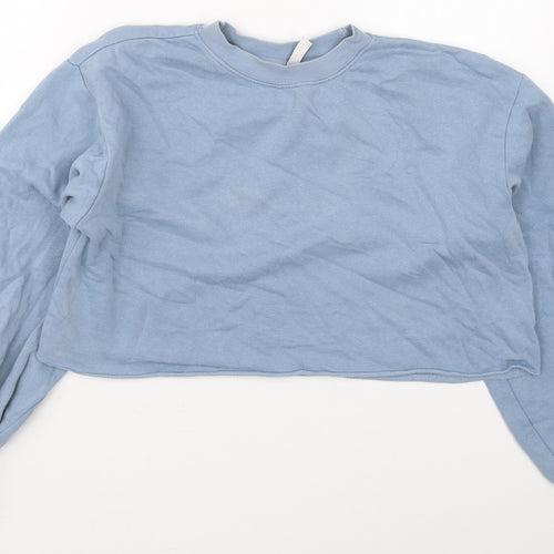 H&M Womens Blue  Cotton Pullover Sweatshirt Size S  Pullover