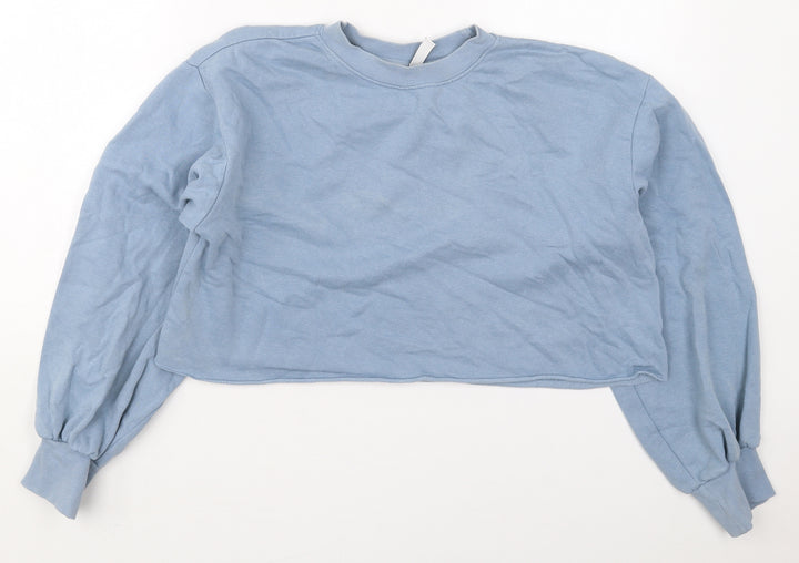 H&M Womens Blue Cotton Pullover Sweatshirt Size S Pullover