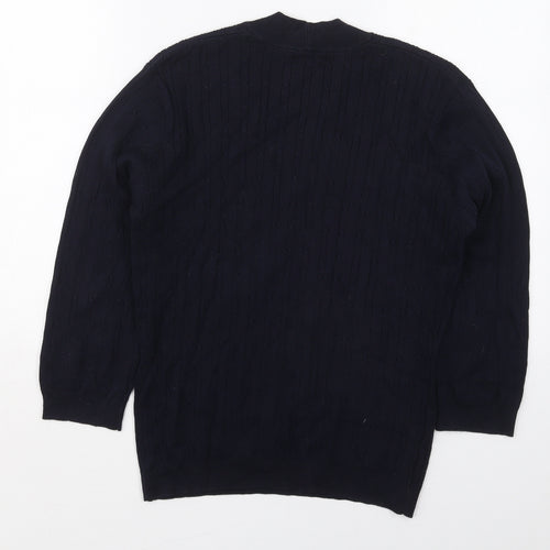 Country Casuals Womens Blue V-Neck  Cotton Pullover Jumper Size L