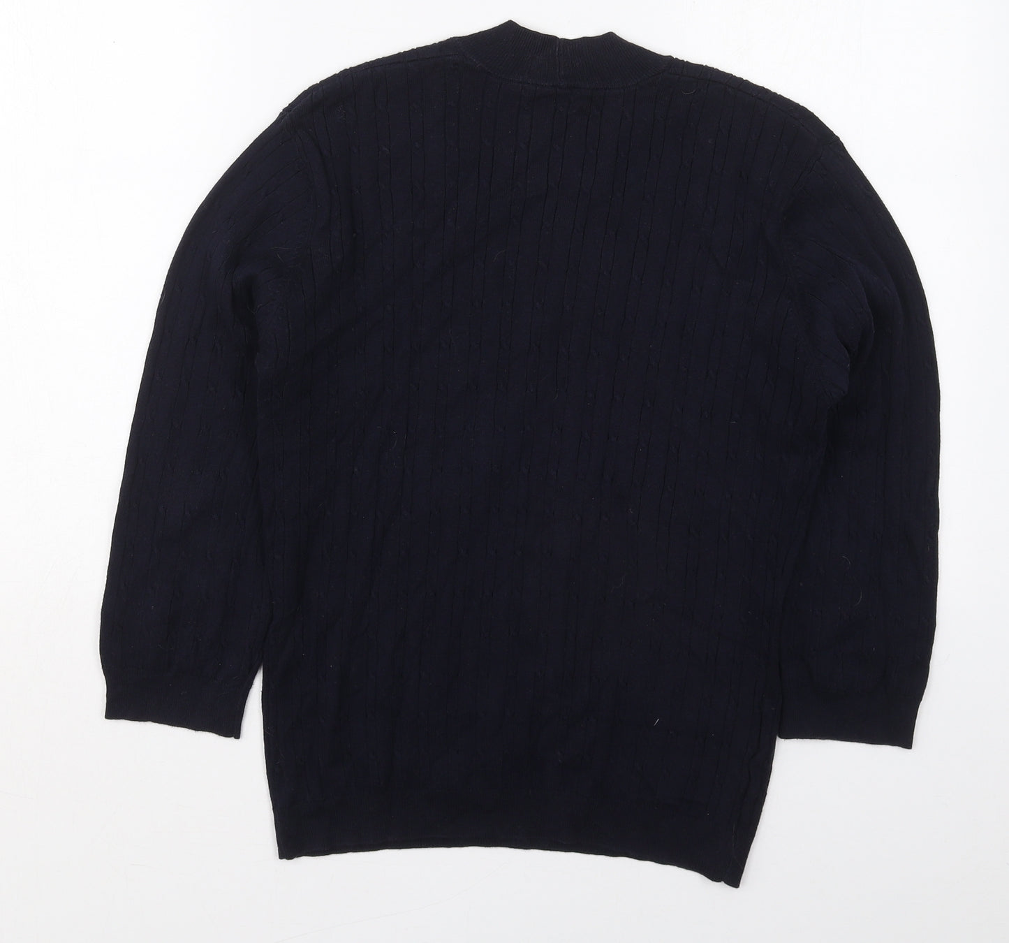 Country Casuals Womens Blue V-Neck  Cotton Pullover Jumper Size L