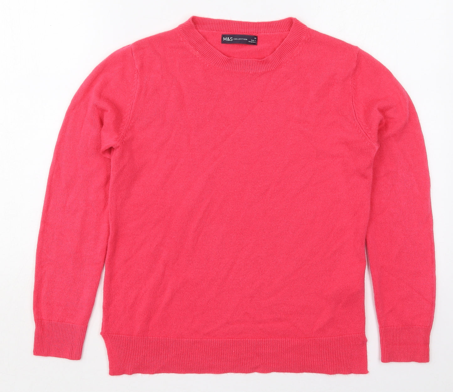 Marks and Spencer Womens Pink Cowl Neck  Acrylic Pullover Jumper Size 10