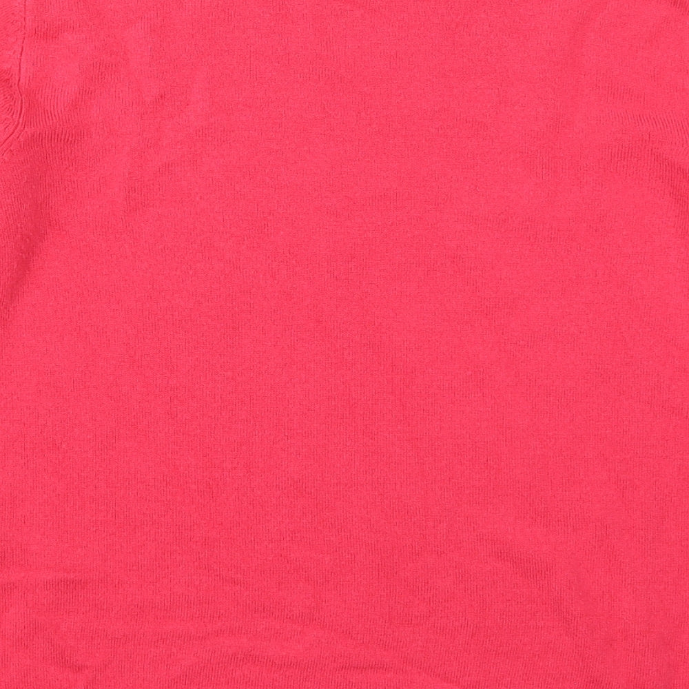 Marks and Spencer Womens Pink Cowl Neck  Acrylic Pullover Jumper Size 10