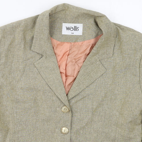 Wallis Womens Beige  Polyester Jacket Suit Jacket Size 14