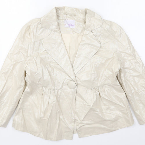 Papaya Womens Beige   Jacket  Size 10  Button