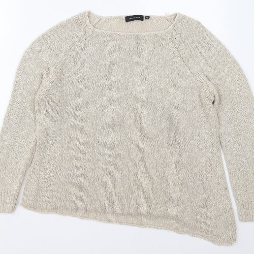 New Look Womens Beige Round Neck  Acrylic Pullover Jumper Size 12