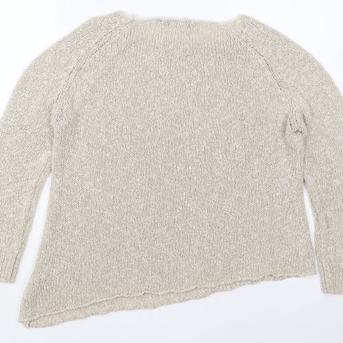 New Look Womens Beige Round Neck  Acrylic Pullover Jumper Size 12