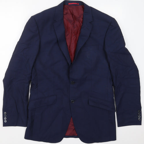Marks and Spencer Mens Blue  Wool Jacket Suit Jacket Size 38