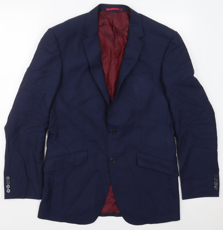 Marks and Spencer Mens Blue  Wool Jacket Suit Jacket Size 38