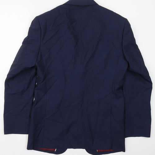 Marks and Spencer Mens Blue  Wool Jacket Suit Jacket Size 38