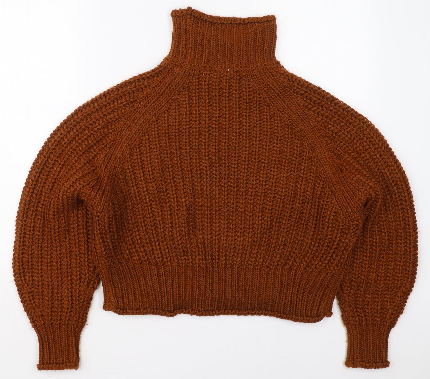 H&M Womens Brown High Neck  Polyester Pullover Jumper Size S