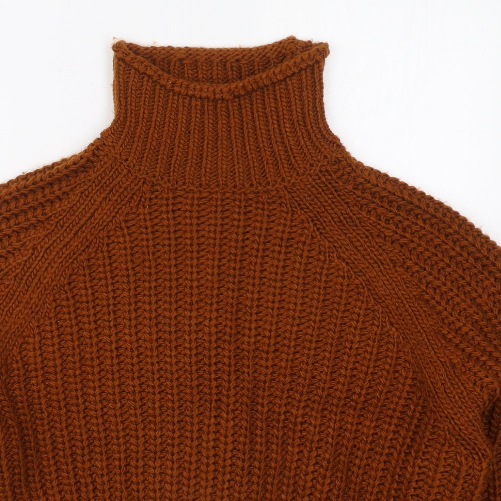 H&M Womens Brown High Neck  Polyester Pullover Jumper Size S