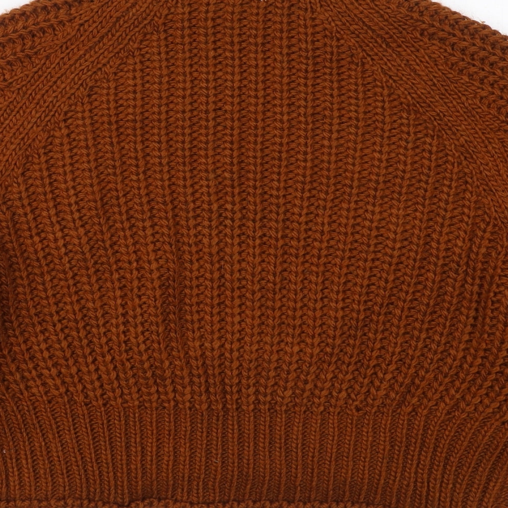 H&M Womens Brown High Neck  Polyester Pullover Jumper Size S