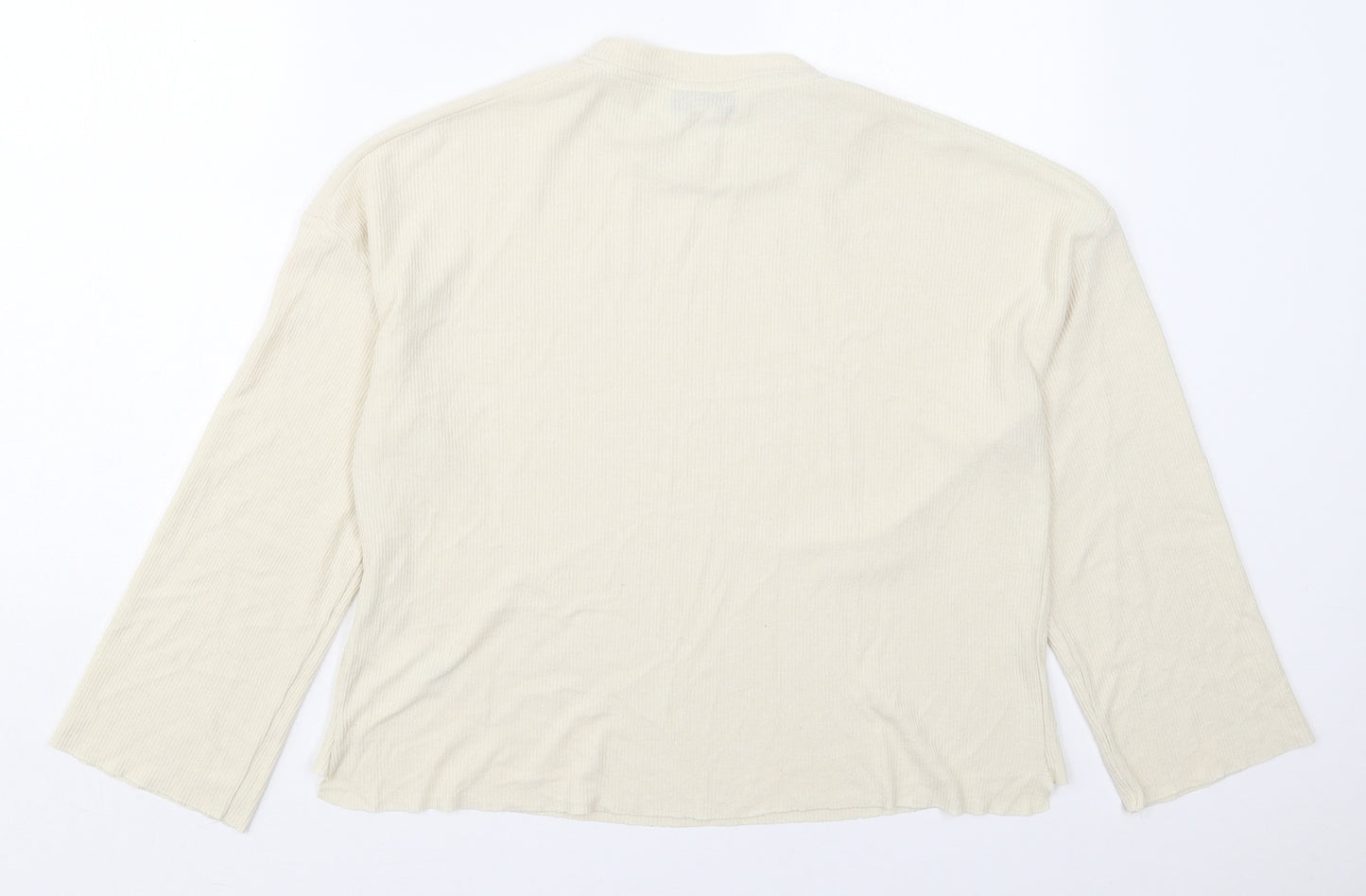 Topshop Womens Beige Crew Neck  Polyester Pullover Jumper Size 8