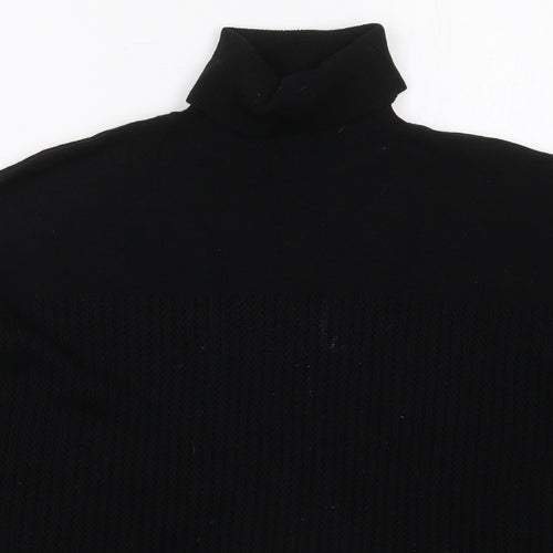 TU Womens Black Roll Neck  Acrylic Pullover Jumper Size 12
