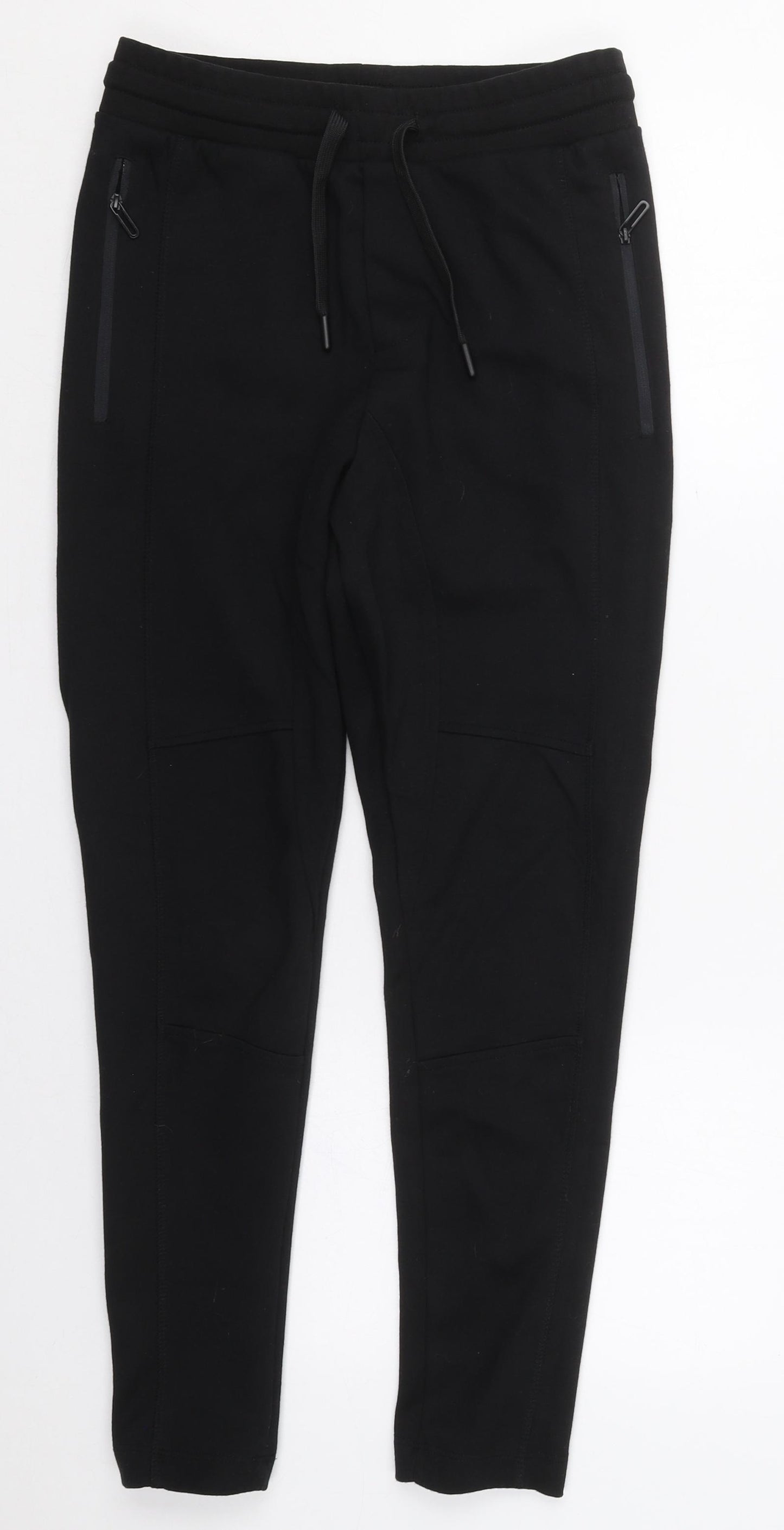 Zara Womens Black  Cotton Sweatpants Trousers Size S L26 in Regular Drawstring