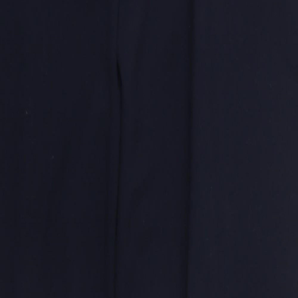 Marks and Spencer Womens Blue  Polyester Trousers  Size 16 L29 in Regular Hook & Eye