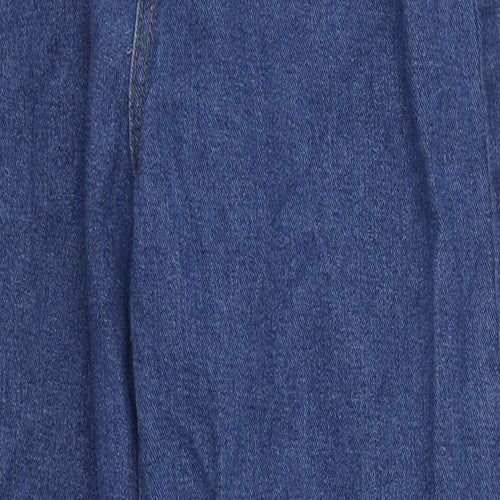 PRETTYLITTLETHING Womens Blue  Cotton Mom Jeans Size 4 L28 in Regular Button