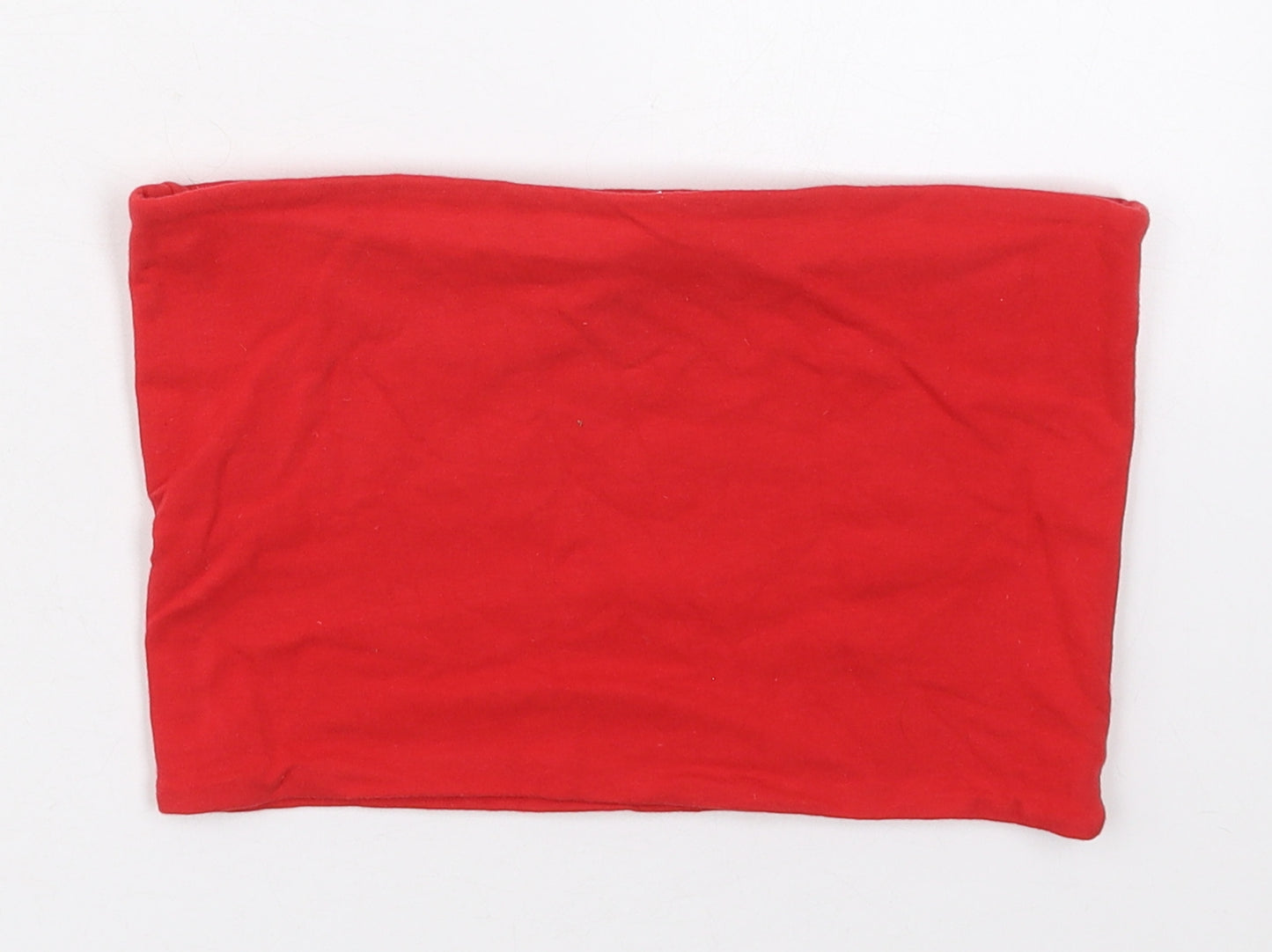 Topshop Womens Red  Cotton Cropped Tank Size 10 Round Neck
