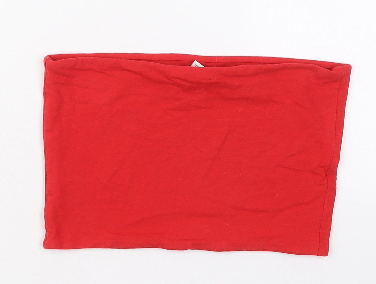 Topshop Womens Red  Cotton Cropped Tank Size 10 Round Neck