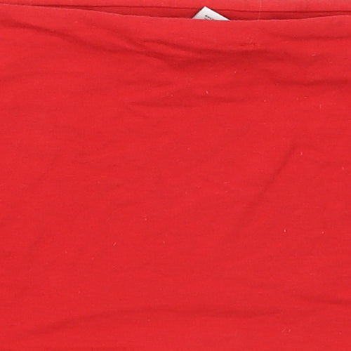 Topshop Womens Red  Cotton Cropped Tank Size 10 Round Neck
