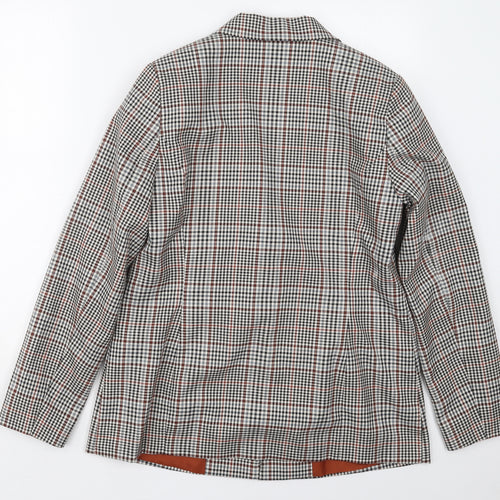 Fransa Womens Grey Check Polyester Jacket Suit Jacket Size 10