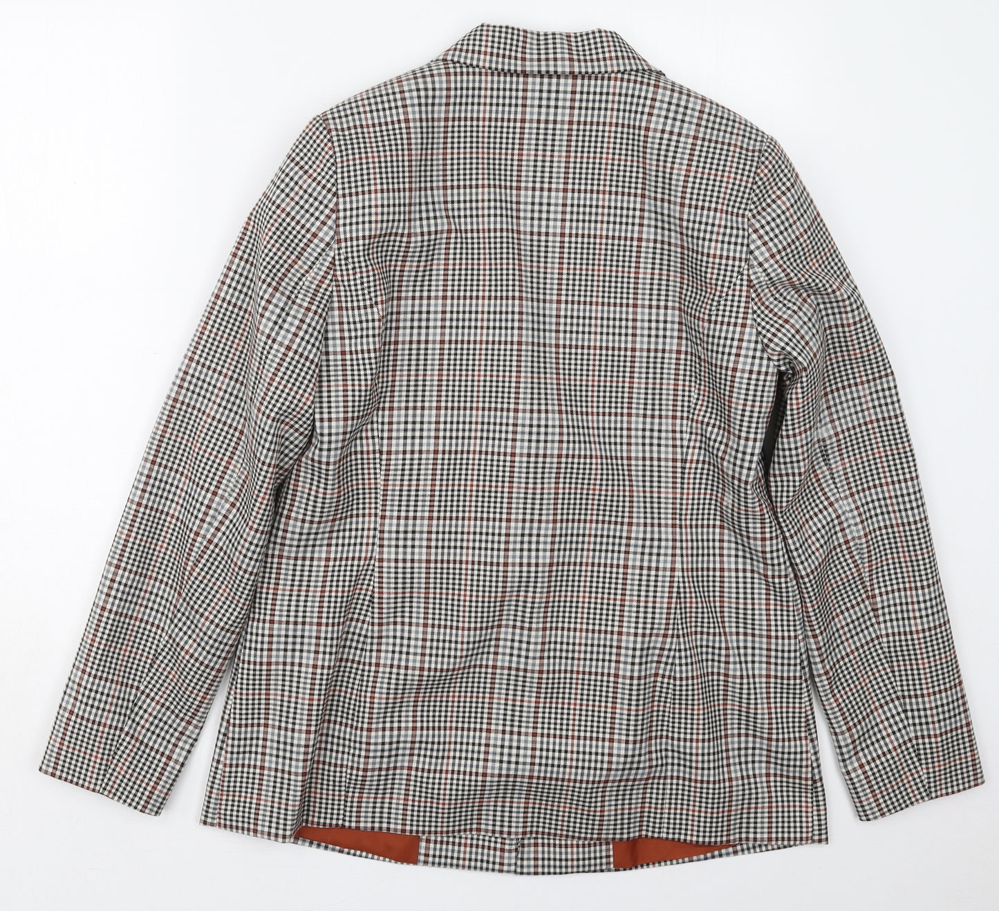 Fransa Womens Grey Check Polyester Jacket Suit Jacket Size 10