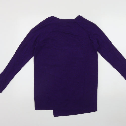 Marks and Spencer Womens Purple V-Neck  Viscose Pullover Jumper Size 8   - Cross Over Detail