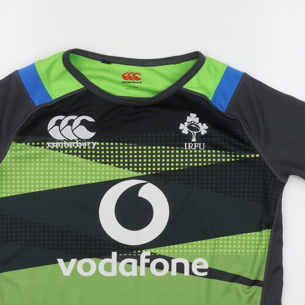 Canterbury Boys Multicoloured Check Polyester Pullover Casual Size 14 Years Round Neck  - Irish Rugby Football Union