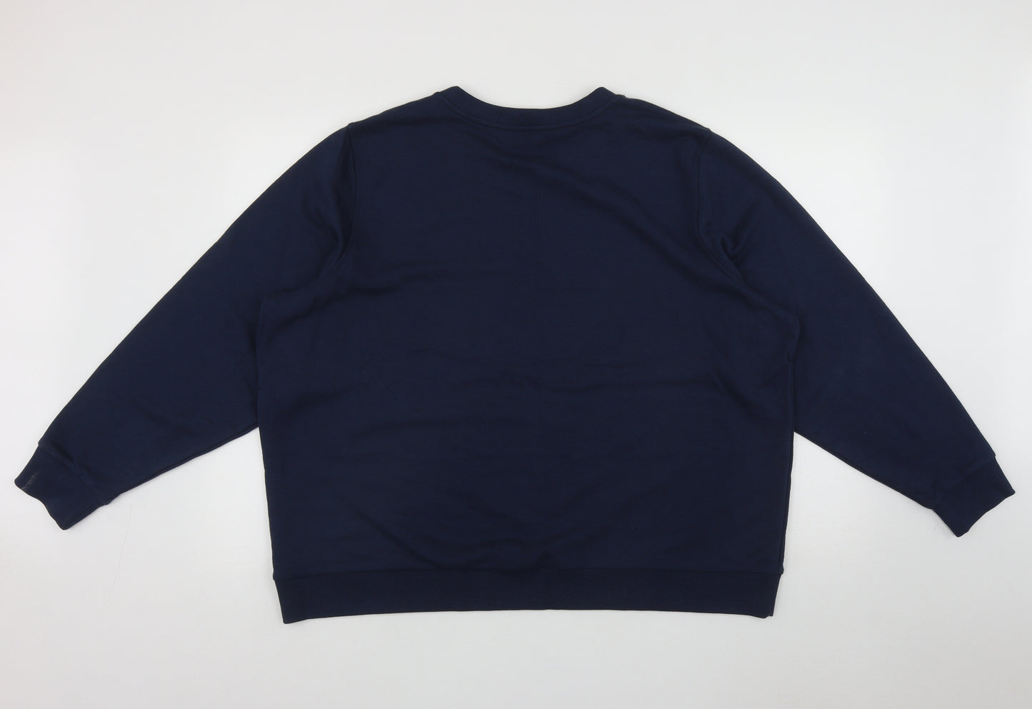 Marks and Spencer Womens Blue Round Neck  Cotton Pullover Jumper Size 24