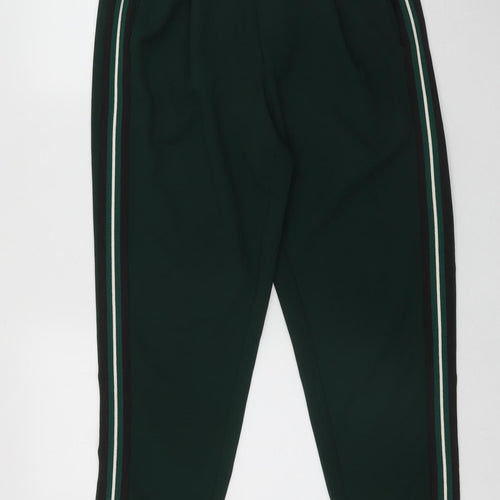 New Look Womens Green Striped Polyester Cargo Trousers Size 12 L26 in Regular