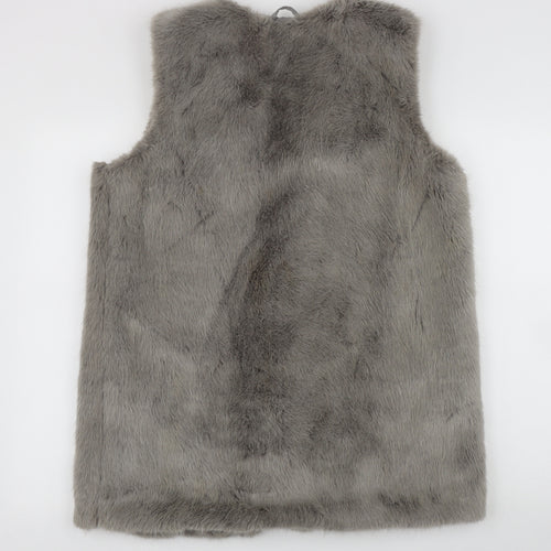 New Look Womens Grey   Gilet Jacket Size 14   - Faux Fur Gilet