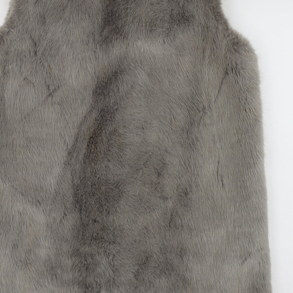 New Look Womens Grey   Gilet Jacket Size 14   - Faux Fur Gilet