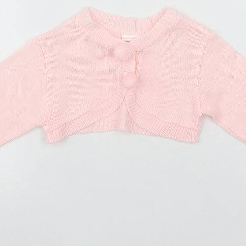 Little Nosh Baby Pink  Acrylic Cardigan Jumper Size 6-9 Months  Button