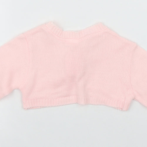 Little Nosh Baby Pink  Acrylic Cardigan Jumper Size 6-9 Months  Button