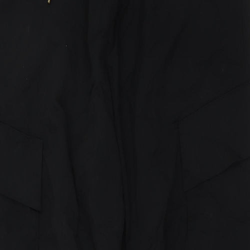 Adapt Mens Black  Nylon Cargo Trousers Size L L28 in Regular Tie - Elastic ankles Elastic waist
