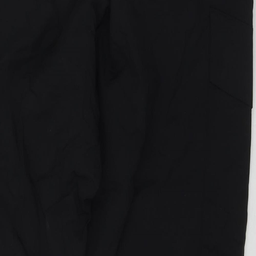 Adapt Mens Black  Nylon Cargo Trousers Size L L28 in Regular Tie - Elastic ankles Elastic waist